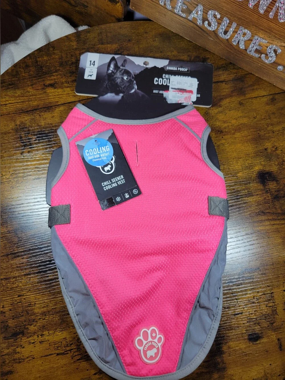 Canada Pooch Chill Seeker Cooling Vest - Hot Pink & Gray
